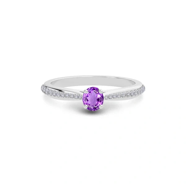 Amethyst Platinum Ring R25