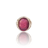 Natural Ruby Silver Ring 14.40 Ct — close up detail, authentic natural ruby manik silver ring