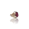 Natural Ruby Silver Ring 9.58 Ct — side view, lab certified natural natural ruby manik