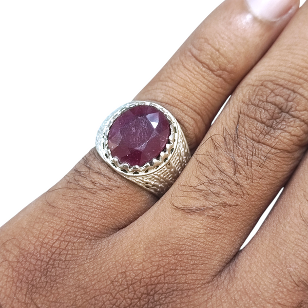 Natural Ruby Silver Ring 6.80 Ct — natural natural ruby manik ring view 4