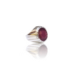 Natural Ruby Silver Ring 16.82 Ct — close up detail, authentic natural ruby manik silver ring