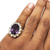 Natural Amethyst Silver Ring 17.36 Ct — natural amethyst katela ring view 4