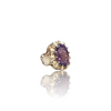 Natural Amethyst Silver Ring 16.80 Ct — side view, lab certified natural amethyst katela