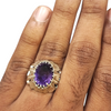 Natural Amethyst Silver Ring 8.75 Ct — natural amethyst katela ring view 4
