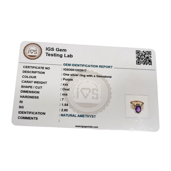 Natural Amethyst Silver Ring 5.00 Ct — natural amethyst katela ring view 5