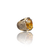 Natural Citrine Silver Ring 6.89 Ct — side view, lab certified natural citrine sunela