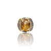 Natural Citrine Silver Ring 6.89 Ct — close up detail, authentic citrine sunela silver ring