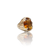 Natural Citrine Silver Ring 11.17 Ct — side view, lab certified natural citrine sunela