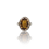 Natural Citrine Silver Ring 3.66 Ct — close up detail, authentic citrine sunela silver ring
