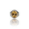 Natural Citrine Silver Ring 7.55 Ct — close up detail, authentic citrine sunela silver ring