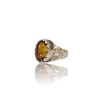 Natural Citrine Silver Ring 11.66 Ct