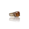 Natural Citrine Silver Ring 5.51 Ct — side view, lab certified natural citrine sunela