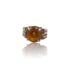 Natural Citrine Silver Ring 5.51 Ct — close up detail, authentic citrine sunela silver ring