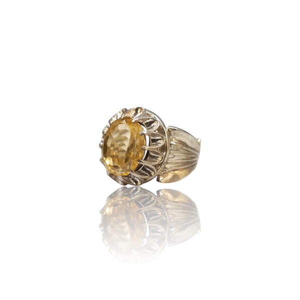 Natural citrine sunela silver ring 7.25ct — lab certified Click Gems
