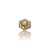 Natural Citrine Silver Ring 7.25 Ct — close up detail, authentic citrine sunela silver ring