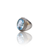 Natural blue topaz silver ring 9.36ct — lab certified Click Gems