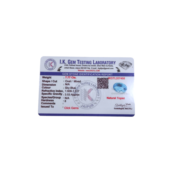 Natural Blue Topaz Silver Ring 7.77 Ct — natural blue topaz ring view 5