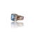 Natural blue topaz silver ring 10.03ct — lab certified Click Gems