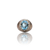 Natural Blue Topaz Silver Ring 4.44 Ct — close up detail, authentic blue topaz silver ring