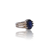 Natural Blue Sapphire Silver Ring 4.81 Ct — side view, lab certified natural blue sapphire neelam