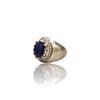 Natural blue sapphire neelam silver ring 4.01ct — lab certified Click Gems