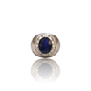 Natural Blue Sapphire Silver Ring 4.01 Ct — close up detail, authentic blue sapphire neelam silver ring