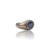 Natural Ceylon Blue Sapphire Silver Ring Ct — side view, lab certified natural Ceylon blue sapphire neelam