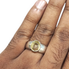 Natural Ceylon Yellow Sapphire Silver Ring 3.50 Ct — close up detail, authentic yellow sapphire pukhraj silver ring