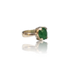 Natural Aventurine Quartz Silver Ring 4.64 Ct — side view, lab certified natural green aventurine