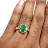 Natural Aventurine Quartz Silver Ring 4.64 Ct — natural green aventurine ring view 4