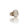 Natural Moonstone Silver Ring 9.80 Ct — side view, lab certified natural gemstone