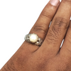 Natural Pearl Silver Ring 4.38 Ct — natural gemstone ring view 4