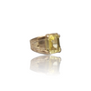 Natural Lemon Quartz Silver Ring 4.91 Ct — side view, lab certified natural gemstone