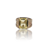 Natural Lemon Quartz Silver Ring 4.91 Ct — close up detail, authentic gemstone silver ring