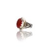 Natural carnelian aqiq silver ring 5.90ct — lab certified Click Gems