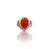 Natural Carnelian Aqiq Silver Ring 5.90 Ct — close up detail, authentic carnelian aqiq silver ring