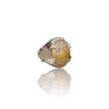 Natural Rautile Quartz Silver Ring 9.85 Ct — side view, lab certified natural gemstone