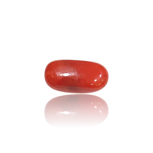 Natural Red Coral 5.05Ct — side view, lab certified natural red coral moonga