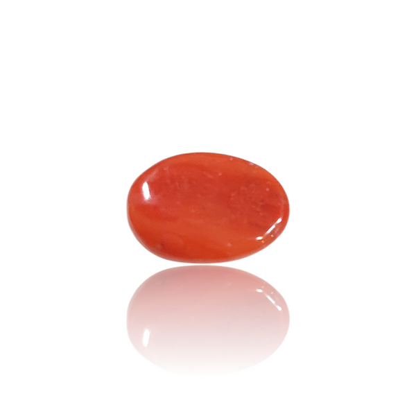 Natural Red Coral 5.30Ct — side view, lab certified natural red coral moonga