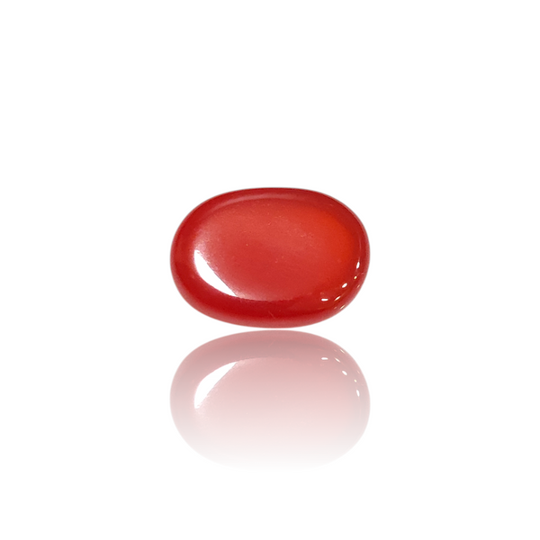 Natural Carnelian Aqiq 4.95Ct — side view, lab certified natural carnelian aqiq