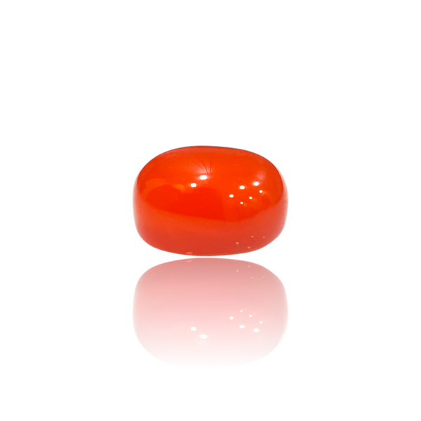 Natural Carnelian Aqiq 5.65Ct — side view, lab certified natural carnelian aqiq