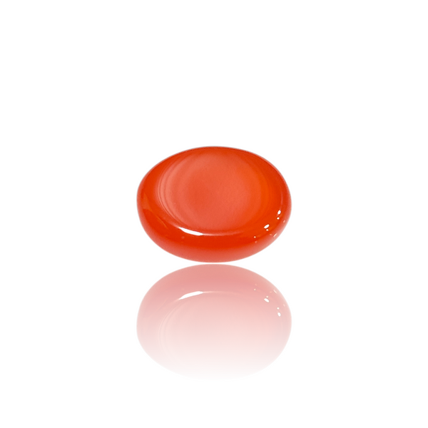 Natural Carnelian Aqiq 7.11Ct — side view, lab certified natural carnelian aqiq