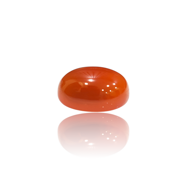 Natural Carnelian Aqiq 9.55Ct — close up detail, authentic carnelian aqiq silver gemstone