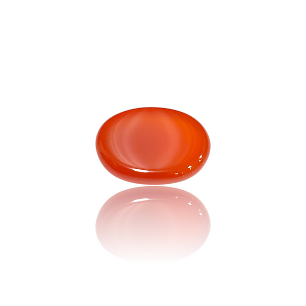 Natural Carnelian Aqiq 9.74Ct — side view, lab certified natural carnelian aqiq
