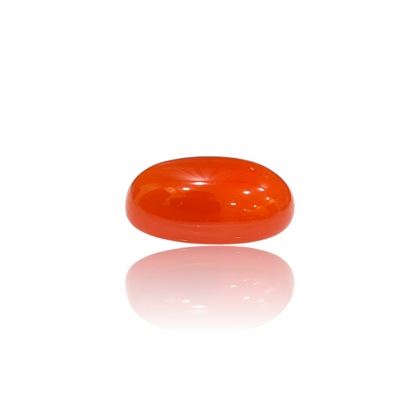 Natural Carnelian Aqiq 9.74Ct — close up detail, authentic carnelian aqiq silver gemstone