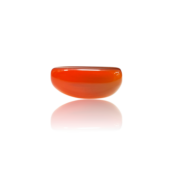 Natural Carnelian Aqiq 15.14Ct — close up detail, authentic carnelian aqiq silver gemstone