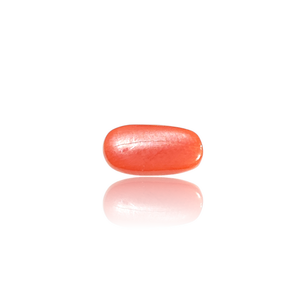 Natural Red Coral 2.03Ct — side view, lab certified natural red coral moonga