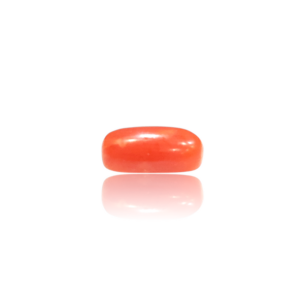Natural Red Coral 2.03Ct — close up detail, authentic red coral moonga silver gemstone