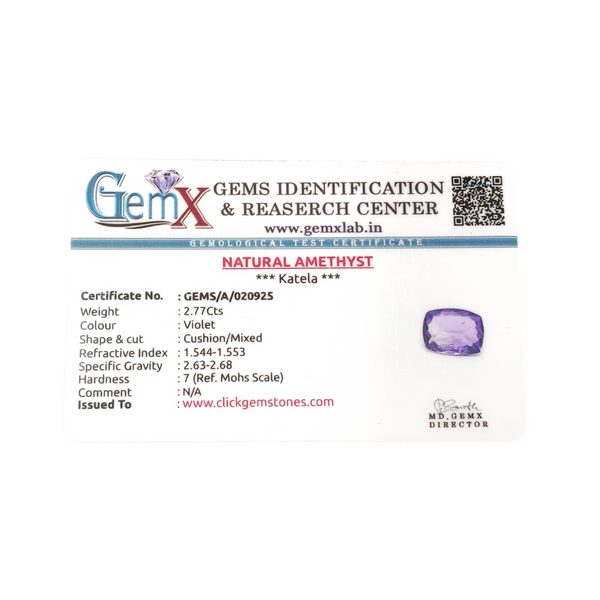 Natural Amethyst 2.77Ct — natural amethyst katela gemstone view 5