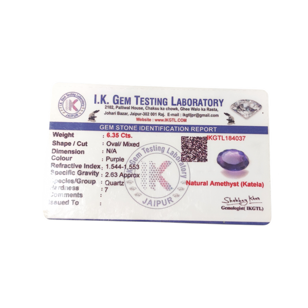Natural Amethyst 6.35Ct — natural amethyst katela gemstone view 5